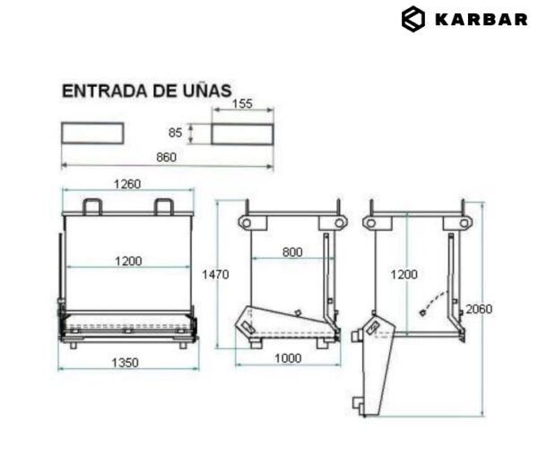 Tolva descarga inferior 1100L